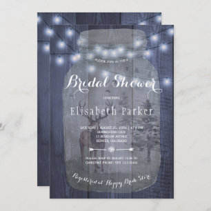 Winter Chic Rustic Barn Wood Bridal Shower Invitation