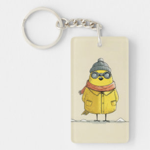 Winter Chick – Cute Cosy Animal Art Key Ring