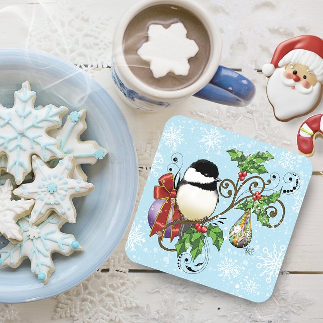 Winter Chickadee Christmas Coaster (Creator Uploaded)
