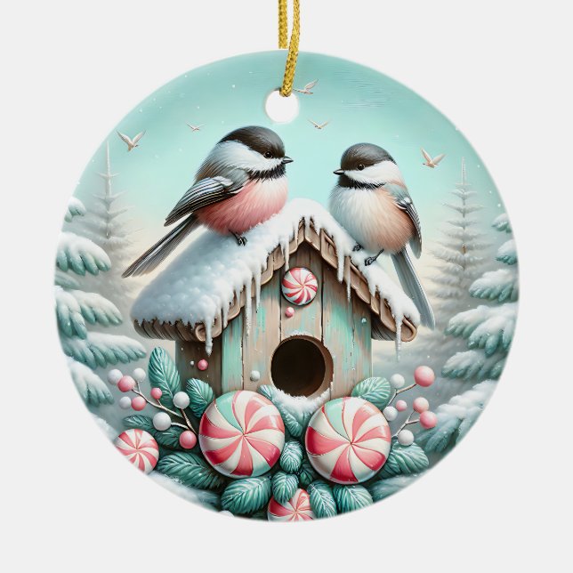 Winter Chickadee Ornament  (Front)