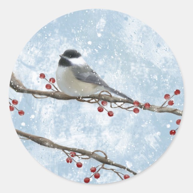 Winter Chickadee Sticker (Front)