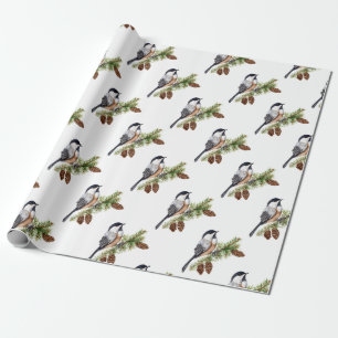 Winter Chickadee Wrapping Paper