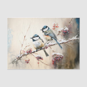 Winter Chickadees Tissue Paper