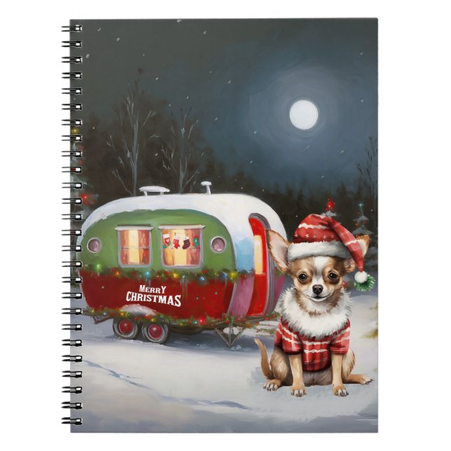 Winter Chihuahua Caravan Christmas Adventure  Notebook (Front)