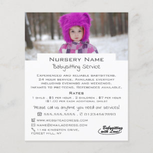 Winter Child, Babysitter, Daycare, Nursery Advert Flyer