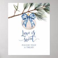 Winter Chinoiserie Bow Love is Sweet Poster