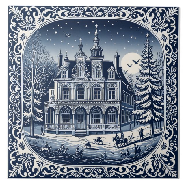 winter/Christmas 2 style Ceramic Tile (Front)
