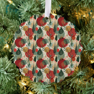 Winter / Christmas Abstract Tiled Art Tree Decoration Card