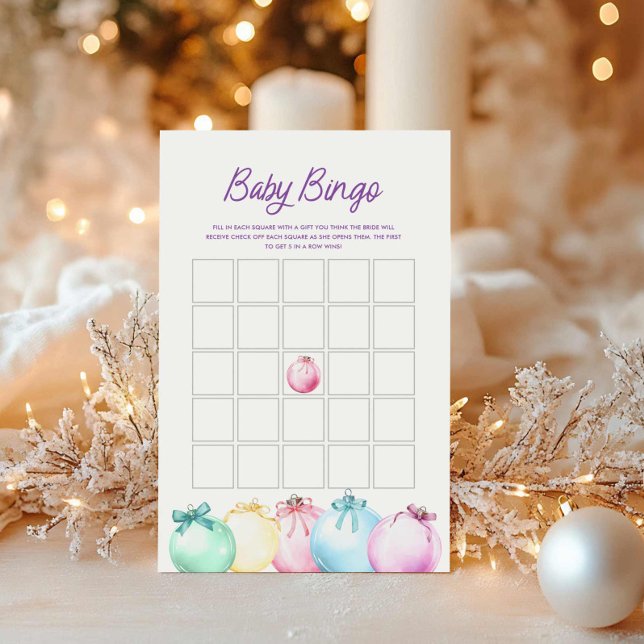 Winter Christmas Baby Bingo Game Card (Christmas Baby Bingo Card)