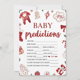 Winter Christmas Baby Shower Baby Prediction Game Invitation
