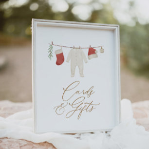 Winter Christmas Baby Shower Cards and Gifts Poster