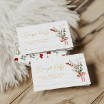Winter Christmas Baby Shower Diaper Raffle Ticket Enclosure Card<br><div class="desc">Add some festive fun to your baby shower with our Winter Christmas Girl Diaper Raffle Ticket, featuring holly and winter greenery. This charming card is perfect for encouraging guests to bring diapers and participate in a delightful holiday-themed raffle, adding a touch of seasonal cheer to your celebration. Matching items in...</div>