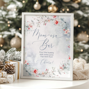Winter Christmas baby shower mum-osa bar Poster