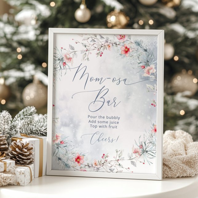 Winter Christmas baby shower mum-osa bar Poster (Creator Uploaded)