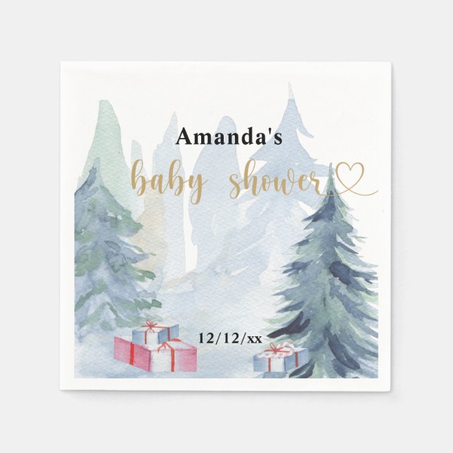 Winter christmas - Baby shower Napkin (Front)