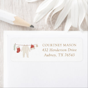 Winter Christmas Baby Shower Return Address Return Address Label