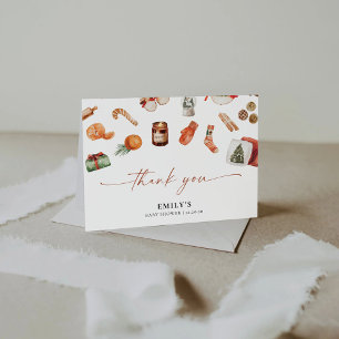 Winter Christmas Baby Shower Thank You Card