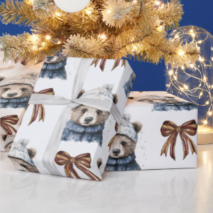 Winter Christmas Bear Wrapping Paper