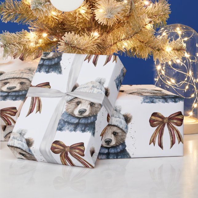 Winter Christmas Bear Wrapping Paper (Holidays)
