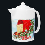 Winter Christmas Birds And A Red Post Box<br><div class="desc">Looking for a delightful addition to your Christmas table decor? Look no further than our Winter Christmas Birds And A Red Post Box teapot! This lovely teapot is adorned with eye-catching designs of winter birds, perched atop a vibrant red post box that is sure to catch everyone's attention. The high-quality...</div>