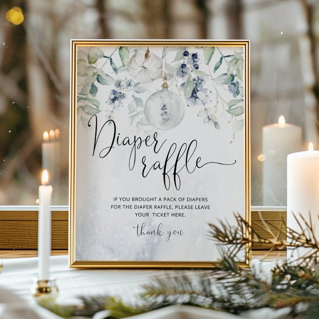 Winter Christmas bubble elegant diaper raffle Poster (Creator Uploaded)