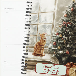 Winter Christmas Cat Undated Appointment Book Planner