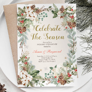 Winter Christmas Celebrate the season open house Invitation