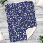 Winter Christmas Constellations Starry Pattern Sherpa Blanket<br><div class="desc">Cuddle up under this warm Christmas-themed Sherpa blanket this winter. This gorgeous celestial pattern includes constellations in the shapes of Christmas symbols,  from Santa Claus to deer to snowmen,  candy canes,  trees,  snowflakes,  bells,  stockings,  and more. The background is navy blue. Choose your own blanket size.</div>