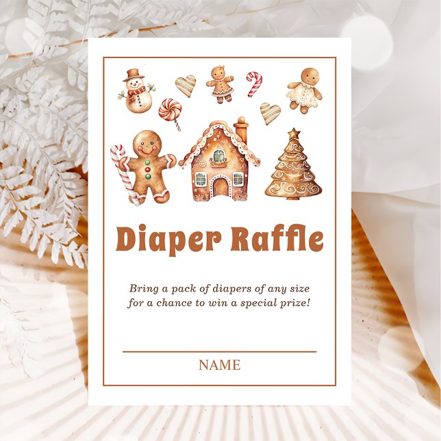 Winter Christmas Cookie Baby Shower Diaper Raffle Enclosure Card (Creator Uploaded)