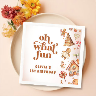 Winter Christmas Cookie Birthday Party Napkin