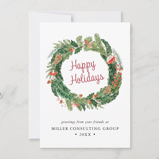 Winter Christmas Corporate Holiday Card (Front)