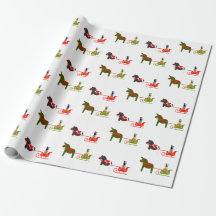 Winter Christmas Dala Horse Sleigh Ride