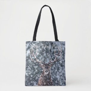 Winter Christmas Deer Tote Bag