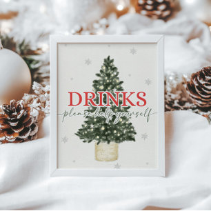 Winter Christmas Drinks Sign