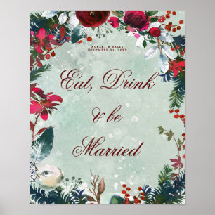 winter christmas eat drink be married sign wedding