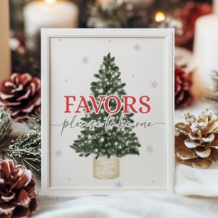 Winter Christmas Favours Sign