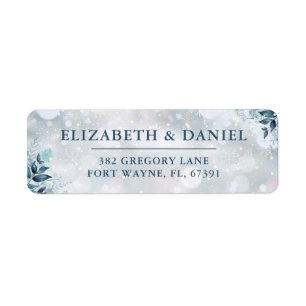 Winter Christmas Floral Return Address Label