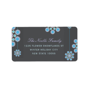 Winter Christmas Flowers Holiday Address Labels