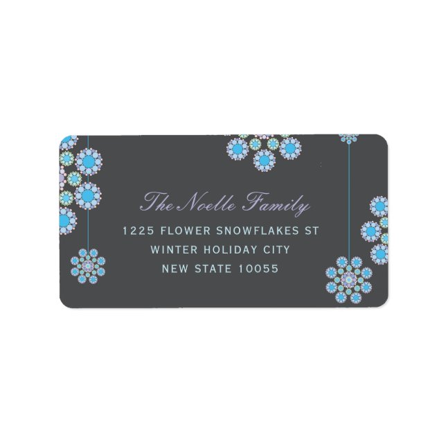Winter Christmas Flowers Holiday Address Labels (Front)