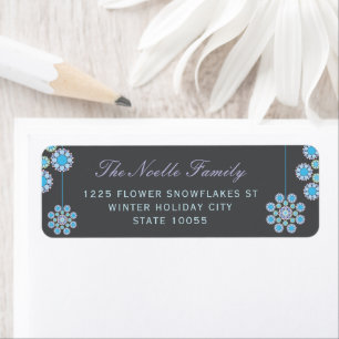 Winter Christmas Flowers Holiday Address Labels