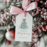 Winter Christmas Girl Baby Shower Gift Tags<br><div class="desc">Celebrate the arrival of your little girl with this Winter Christmas Girl Baby Shower Gift Tags. Featuring a teal Christmas tree adorned with a delicate blush pink bow and surrounded by pastel snowflakes, this elegant design blends festive charm with a soft, coquette touch. Perfect for creating a memorable winter baby...</div>