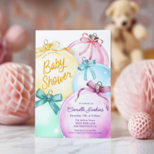 Winter Christmas Girl Baby Shower Invitation