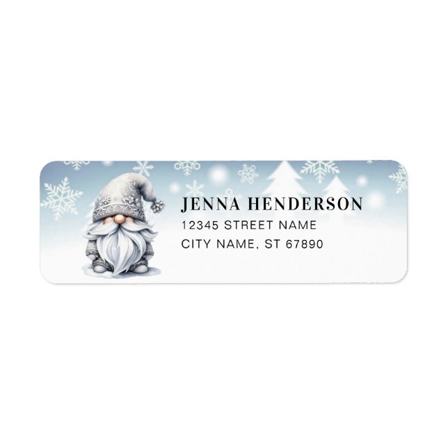Winter Christmas Gnome Return Address Labels (Front)