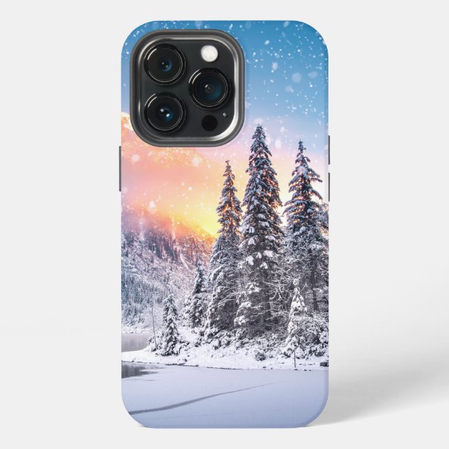Winter Christmas holiday background iPhone Case (Back)
