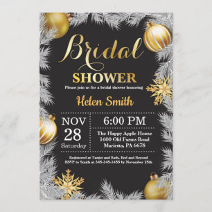 Winter Christmas Holiday Bridal Shower Invitation
