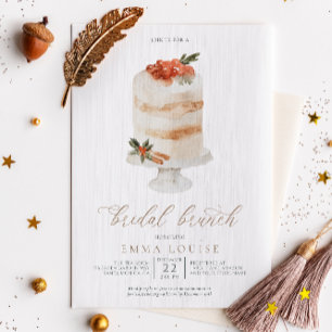 Winter Christmas Holiday Cake Bridal Brunch Invitation