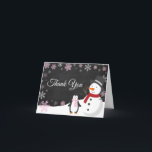 Winter Christmas Holiday Pink Snowflake Chalkboard Thank You Card<br><div class="desc">Winter Christmas Holiday Pink Snowflake Chalkboard Thank You card</div>