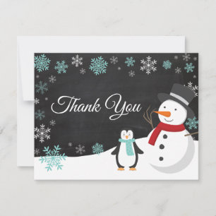 Winter Christmas Holiday Snowflake Thank You card