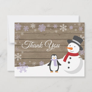 Winter Christmas Holiday Snowflake Thank You card