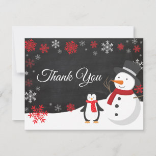 Winter Christmas Holiday Snowflake Thank You card